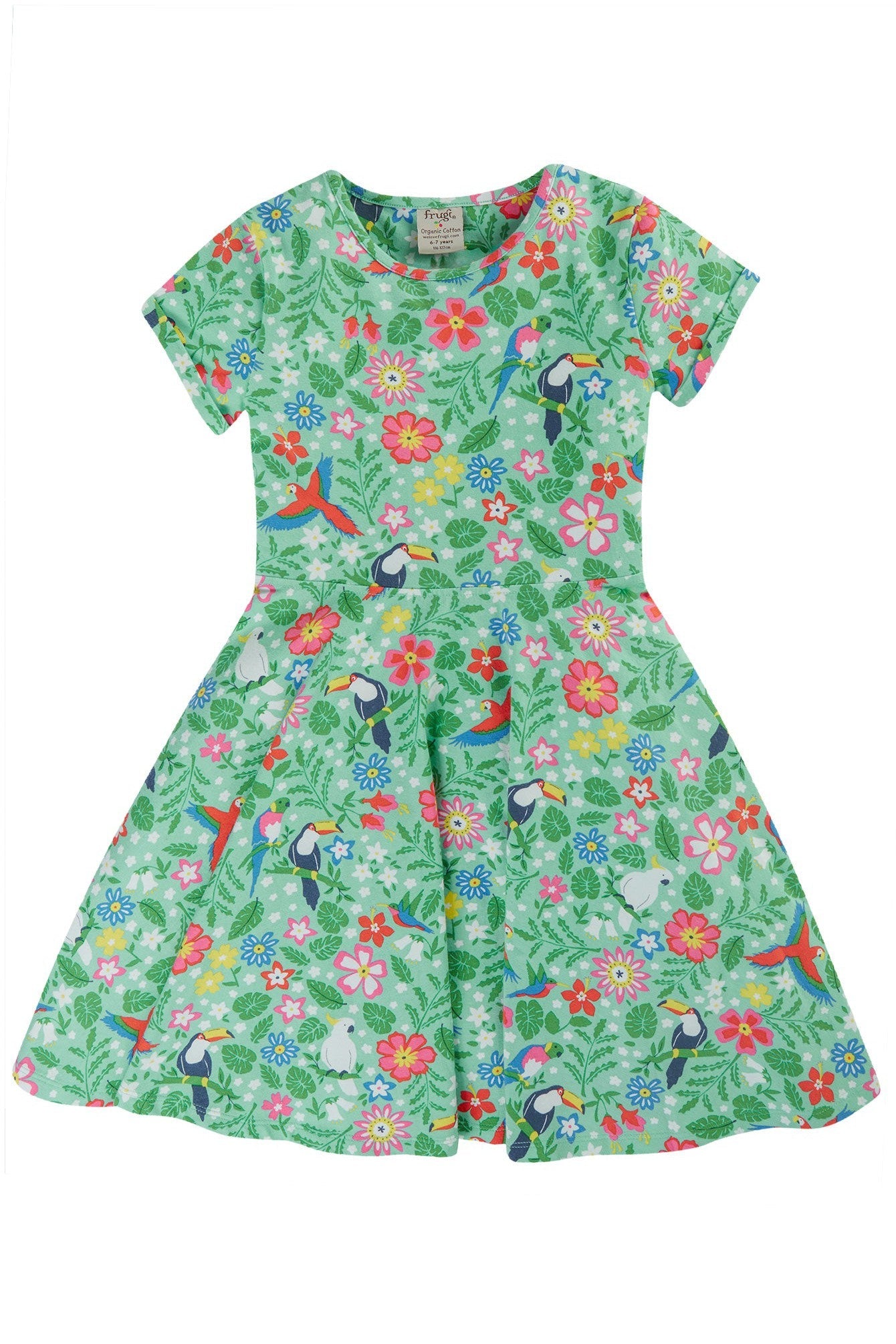 Frugi Spring Skater Dress - Tropical Birds-Kids-Ohh! By Gum - Shop Sustainable