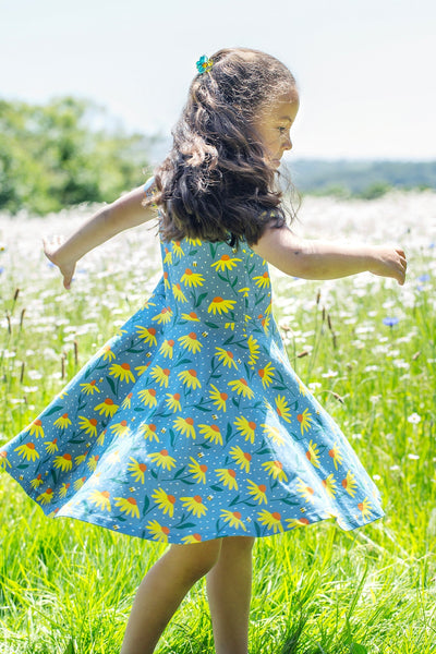 Frugi Spring Skater Dress in Echinacea-Kids-Ohh! By Gum - Shop Sustainable