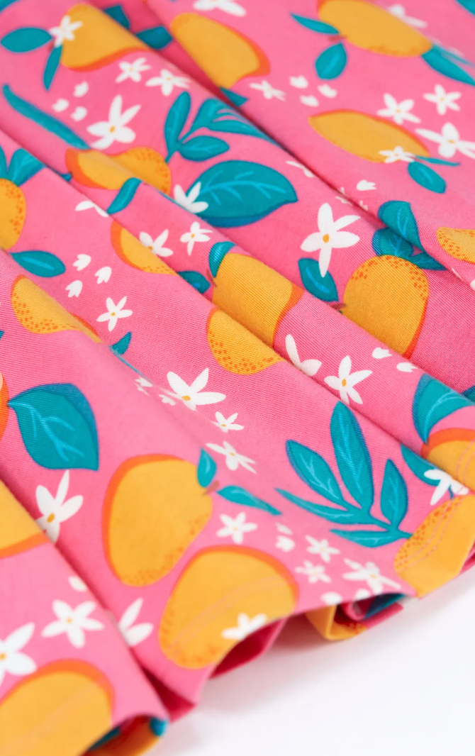 Frugi Summer Skater Dress - Orange Blossom-Kids-Ohh! By Gum - Shop Sustainable
