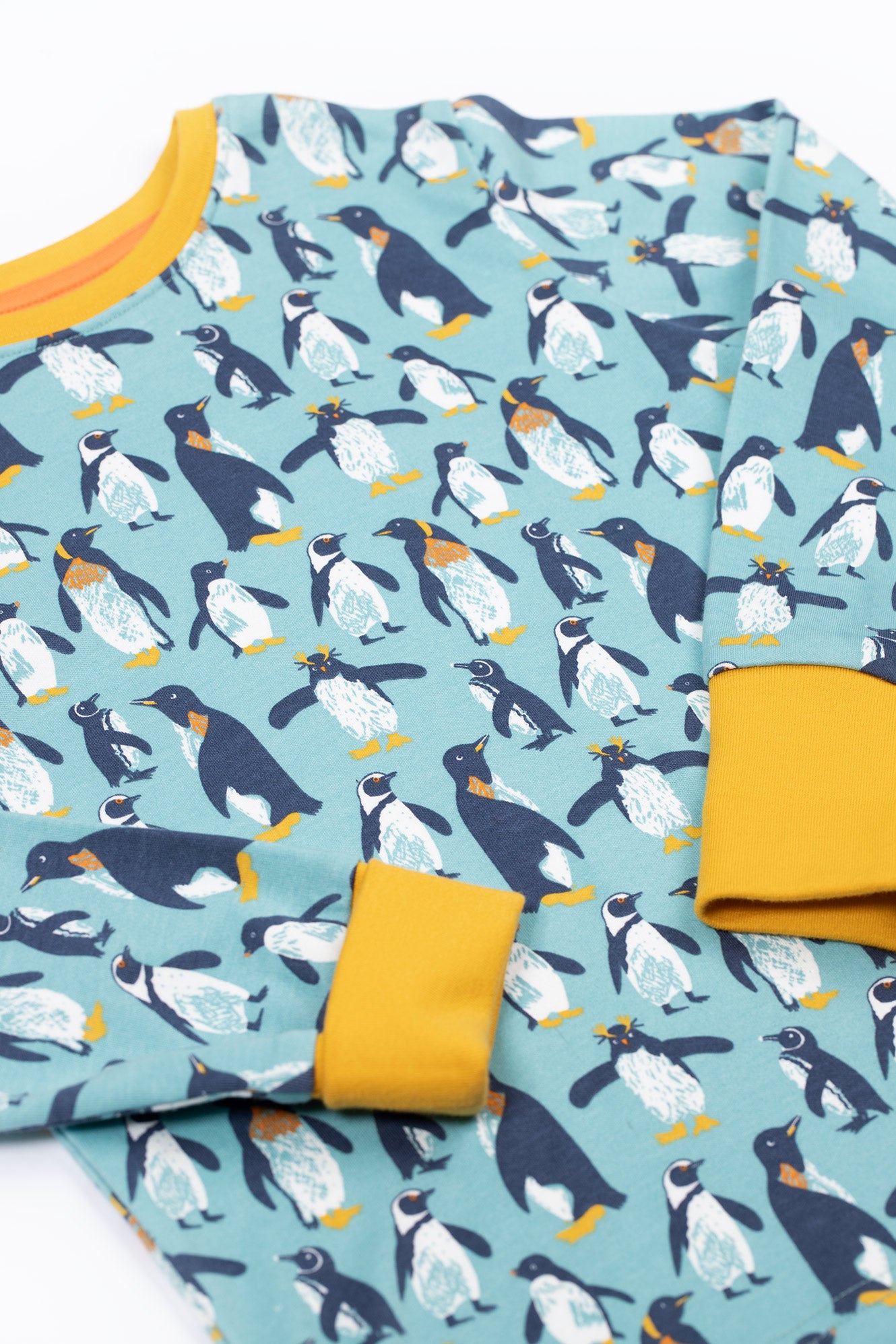Frugi Sundown Pyjamas in Lichen Penguin Waddle