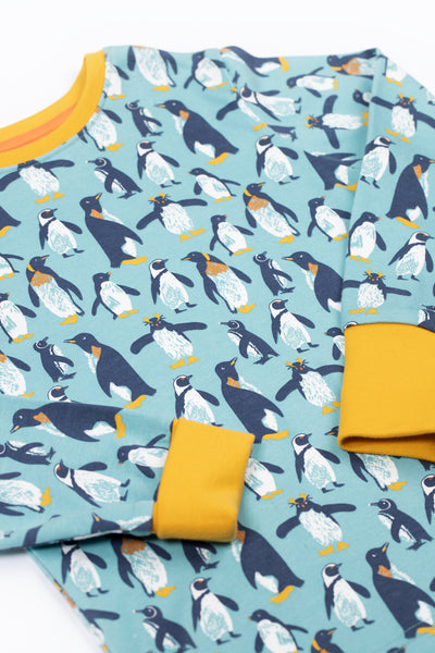 Frugi Sundown Pyjamas in Lichen Penguin Waddle