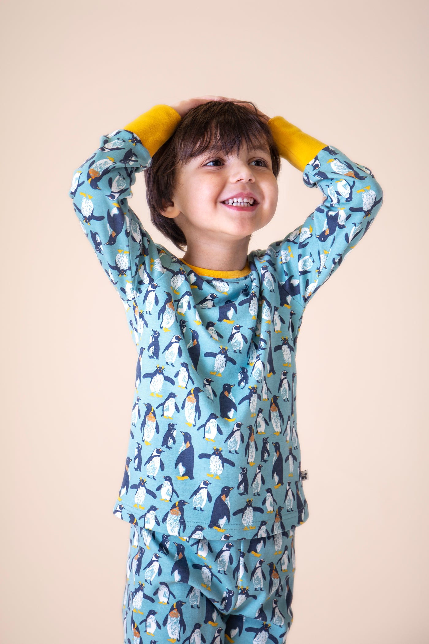Frugi Sundown Pyjamas in Lichen Penguin Waddle