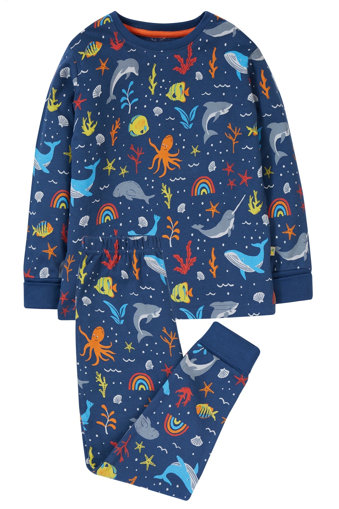 Frugi Sundown Pyjamas in Rainbow Sea-Kids-Ohh! By Gum - Shop Sustainable