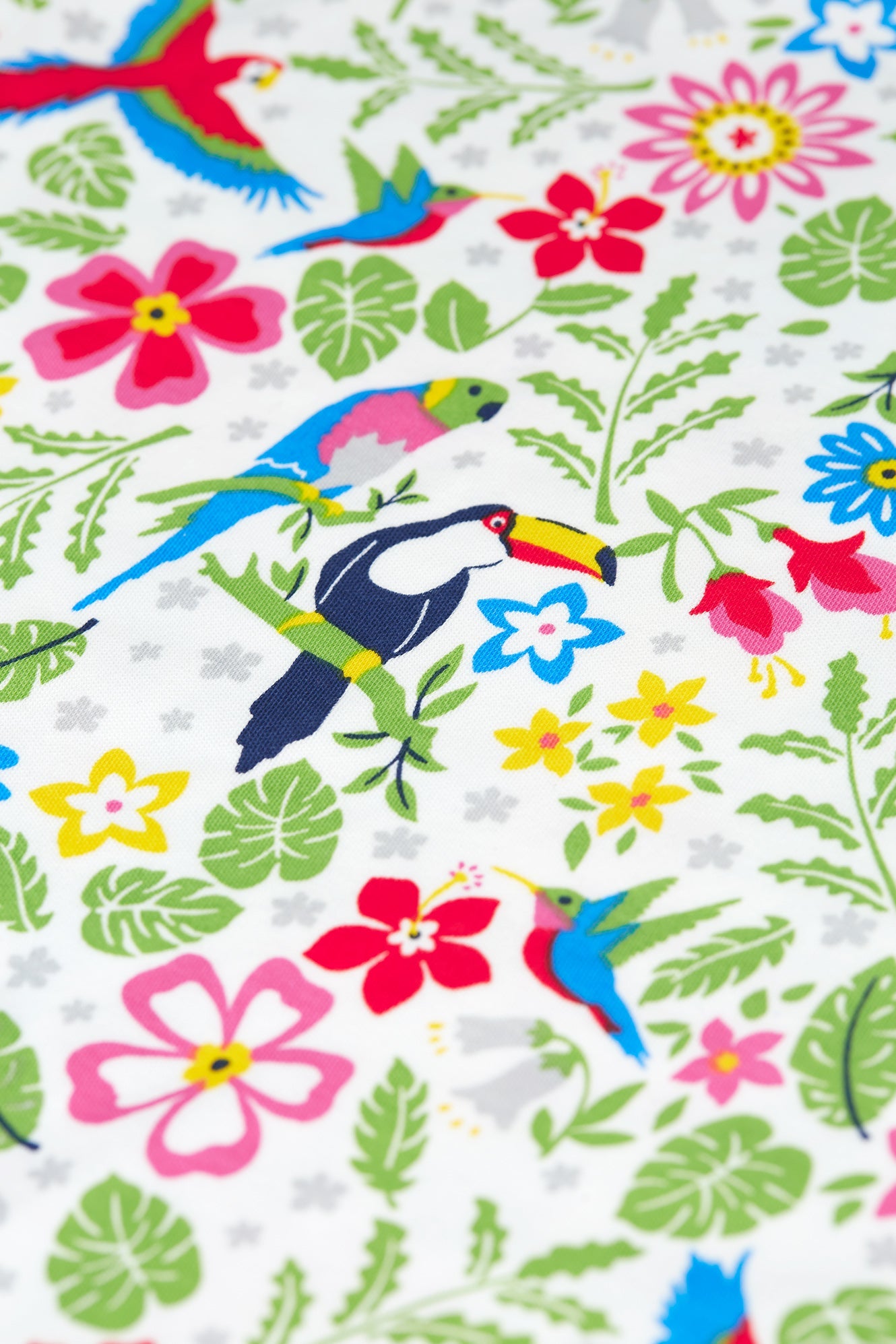Frugi Sundown Pyjamas in White Tropical Birds-Kids-Ohh! By Gum - Shop Sustainable