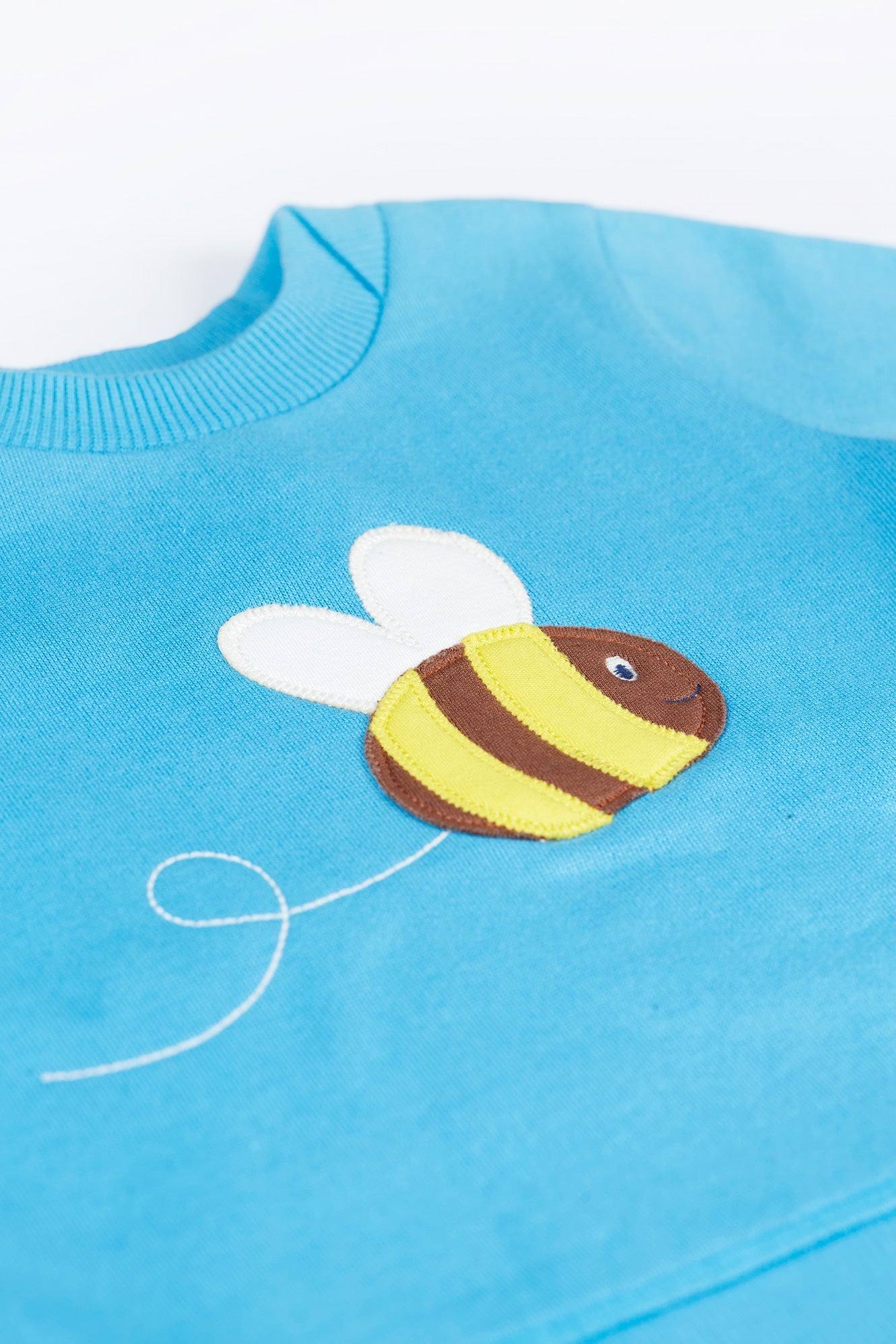 Frugi Switch Easy on Jumper in Beluga Blue/Bee-Kids-Ohh! By Gum - Shop Sustainable