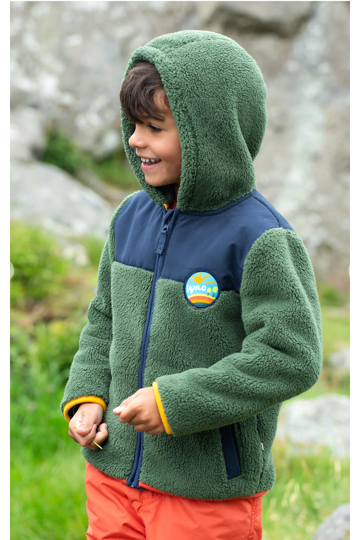 Frugi Theo Ted Fleece Jacket in Khaki-Kids-Ohh! By Gum - Shop Sustainable