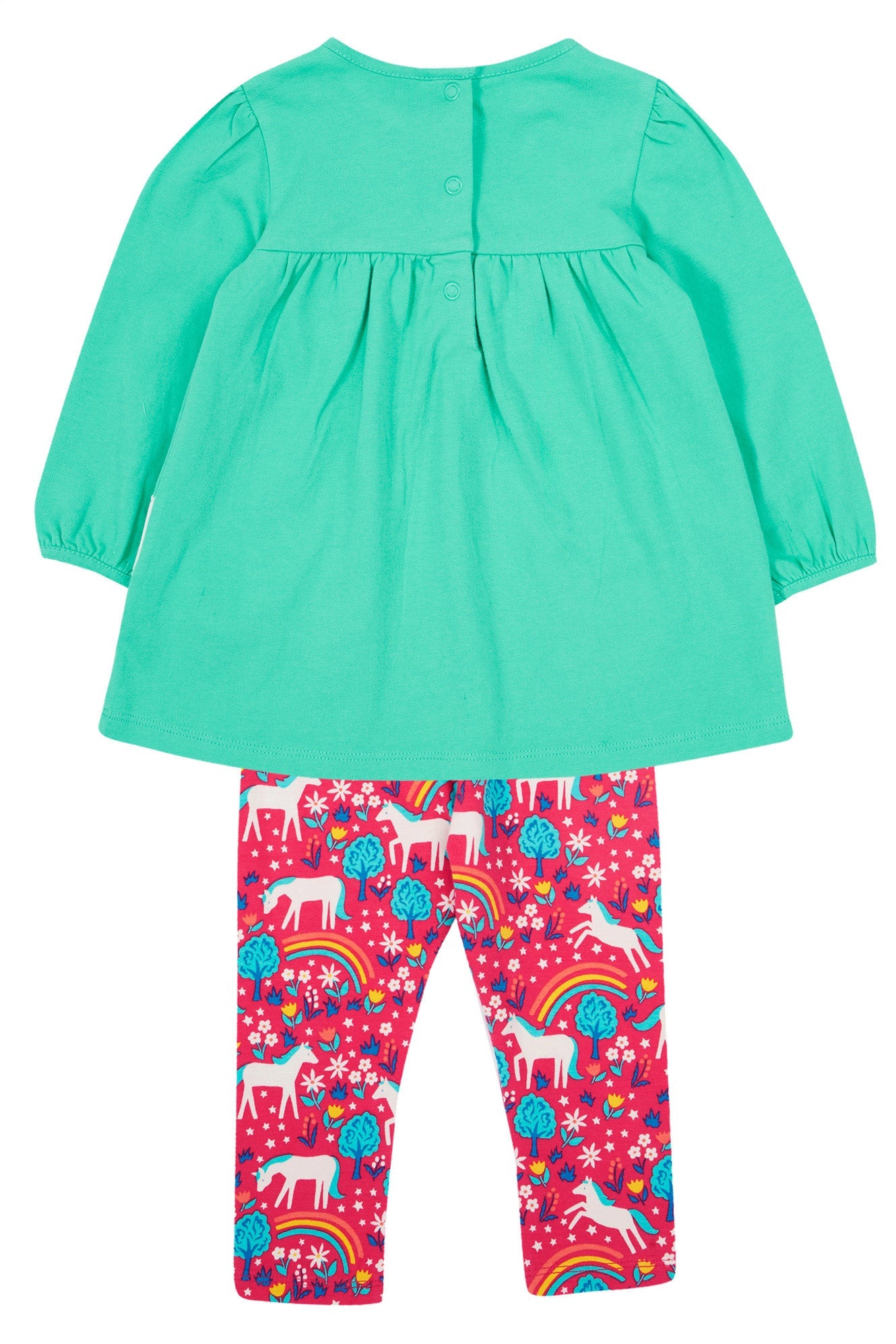 Frugi Tilly Outfit - Pacific Aqua/Wild Horses-Kids-Ohh! By Gum - Shop Sustainable