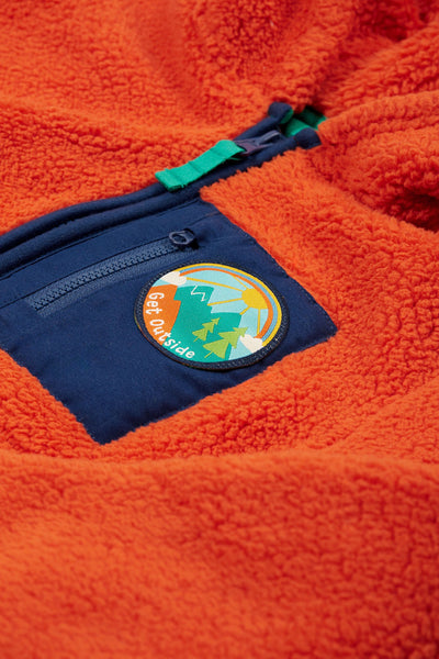 Frugi Toby Ted Fleece Jacket - Bonfire-Kids-Ohh! By Gum - Shop Sustainable