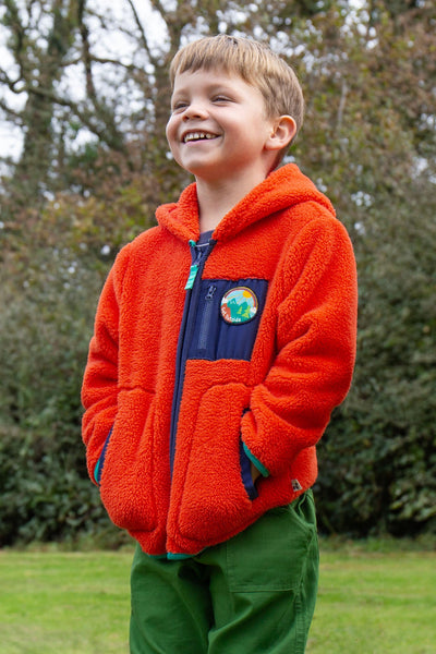 Frugi Toby Ted Fleece Jacket - Bonfire-Kids-Ohh! By Gum - Shop Sustainable