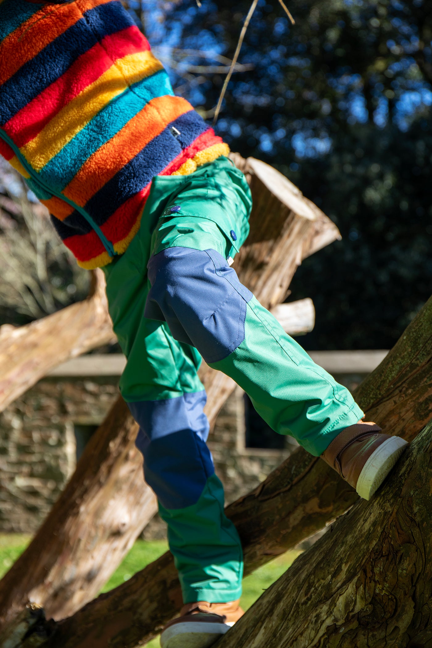 Frugi Zipped Ted Fleece Jacket in Autumn Stripe