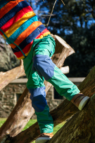 Frugi Zipped Ted Fleece Jacket in Autumn Stripe