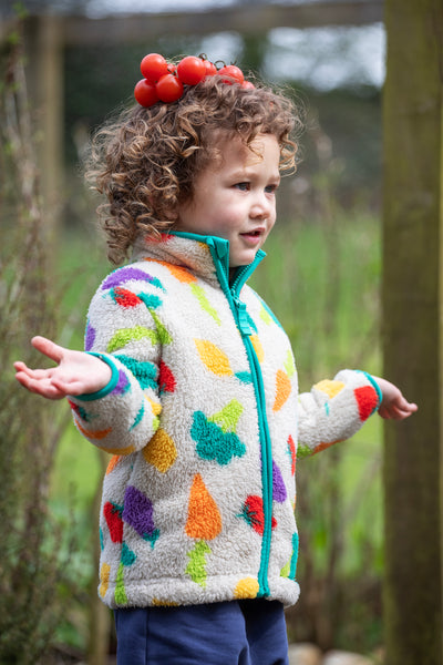 Frugi Zipped Ted Fleece Jacket in Veg Patch-Kids-Ohh! By Gum - Shop Sustainable