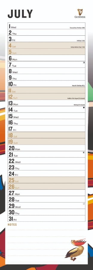 GUINNESS SLIM CALENDAR 2026