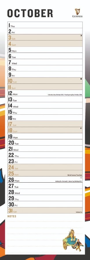 GUINNESS SLIM CALENDAR 2026