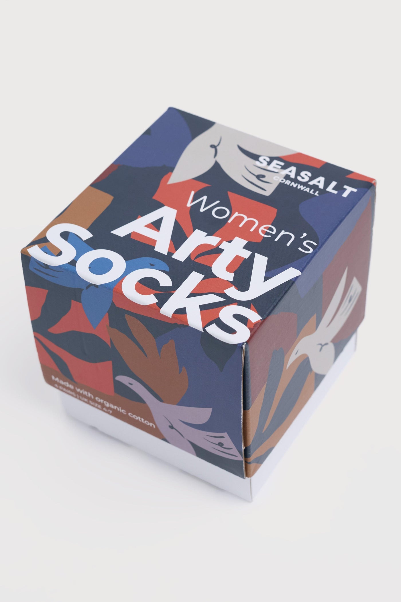 Seasalt Gift Box of 4 Womens Arty Socks Birds in Resting Bird Mix