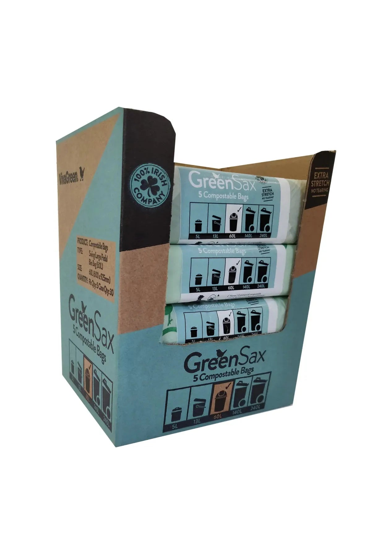 GreenSax Swing Bin 60Ltr Compostable Bags - Ohh! By Gum
