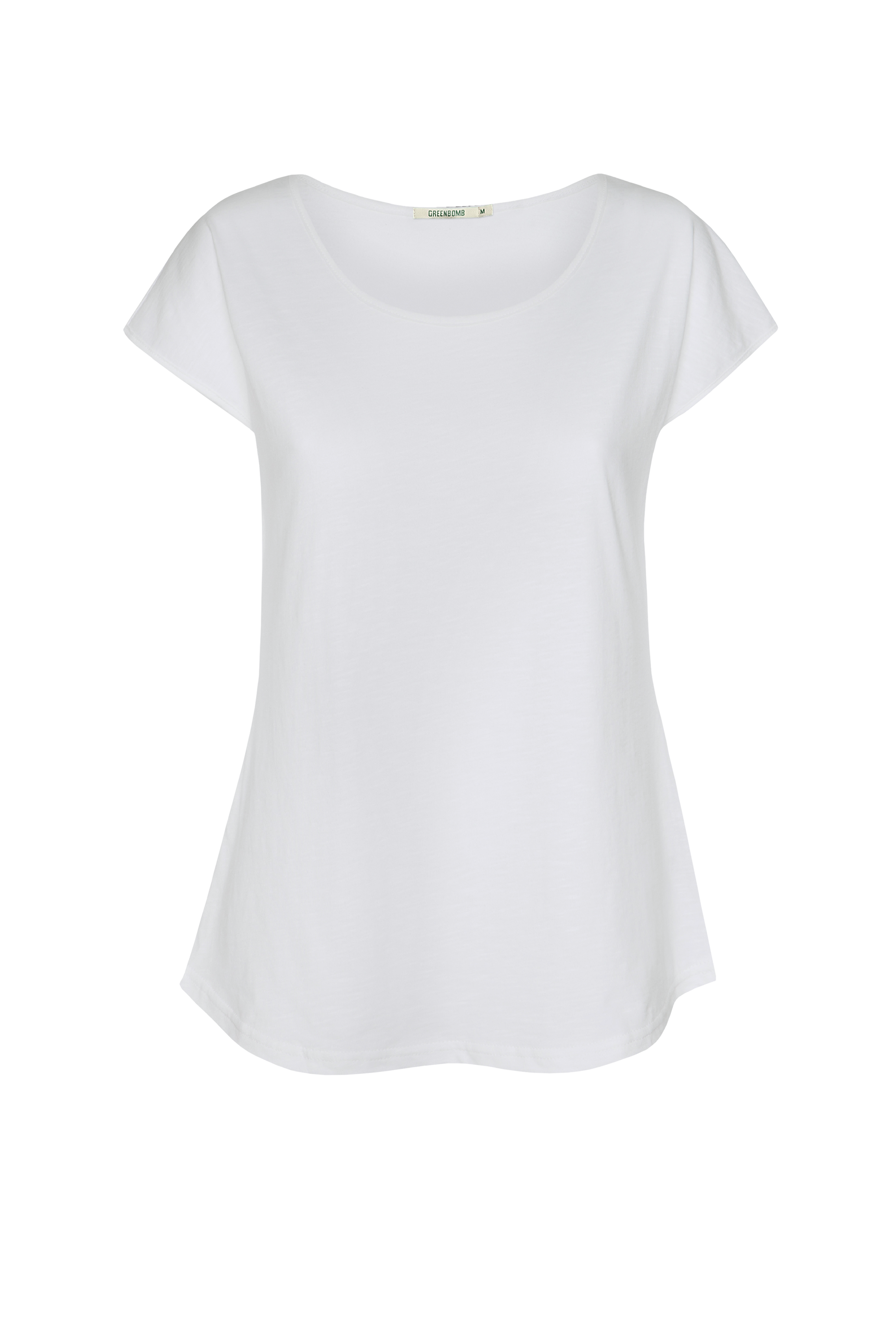 Greenbomb white organic cotton t-shirt on plain background.