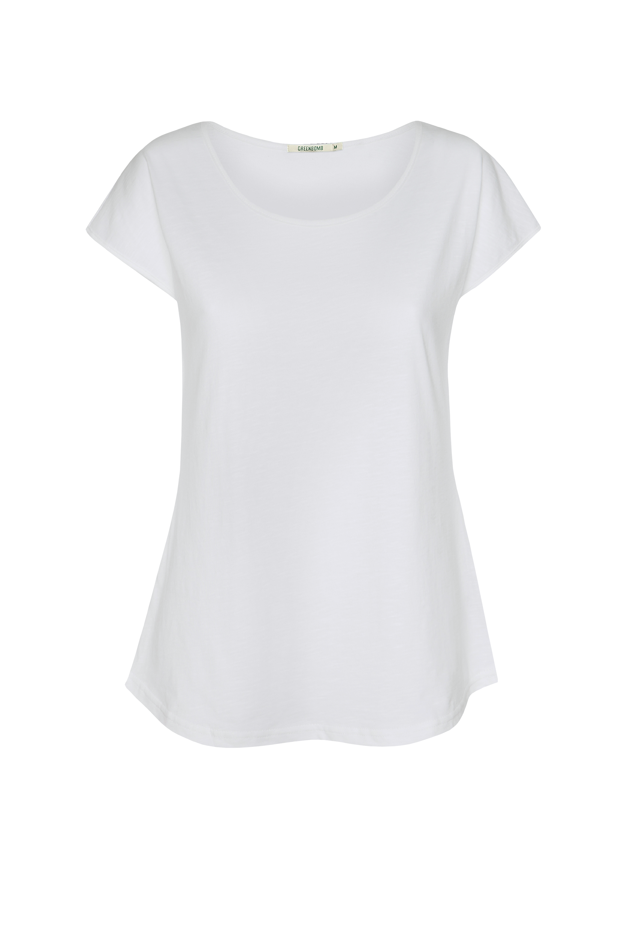 Greenbomb white organic cotton t-shirt on plain background.