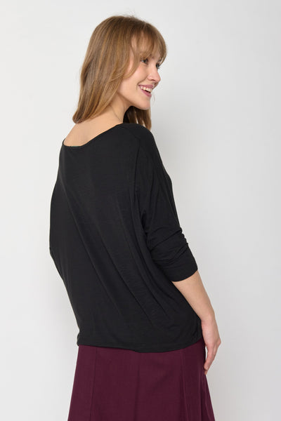 Greenbomb Basic Simper Longsleeve Top - Black-Womens-Ohh! By Gum - Shop Sustainable