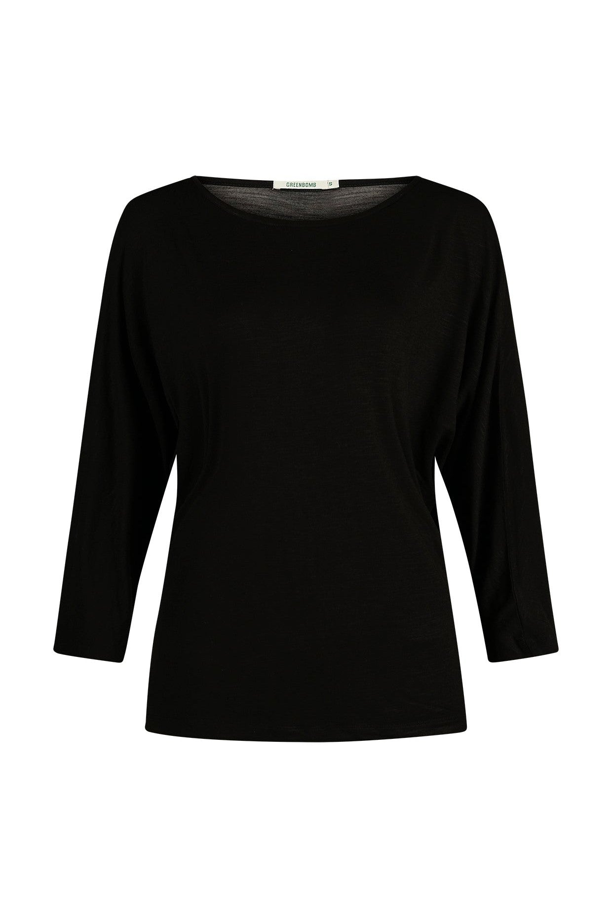 Greenbomb Basic Simper Longsleeve Top - Black-Womens-Ohh! By Gum - Shop Sustainable