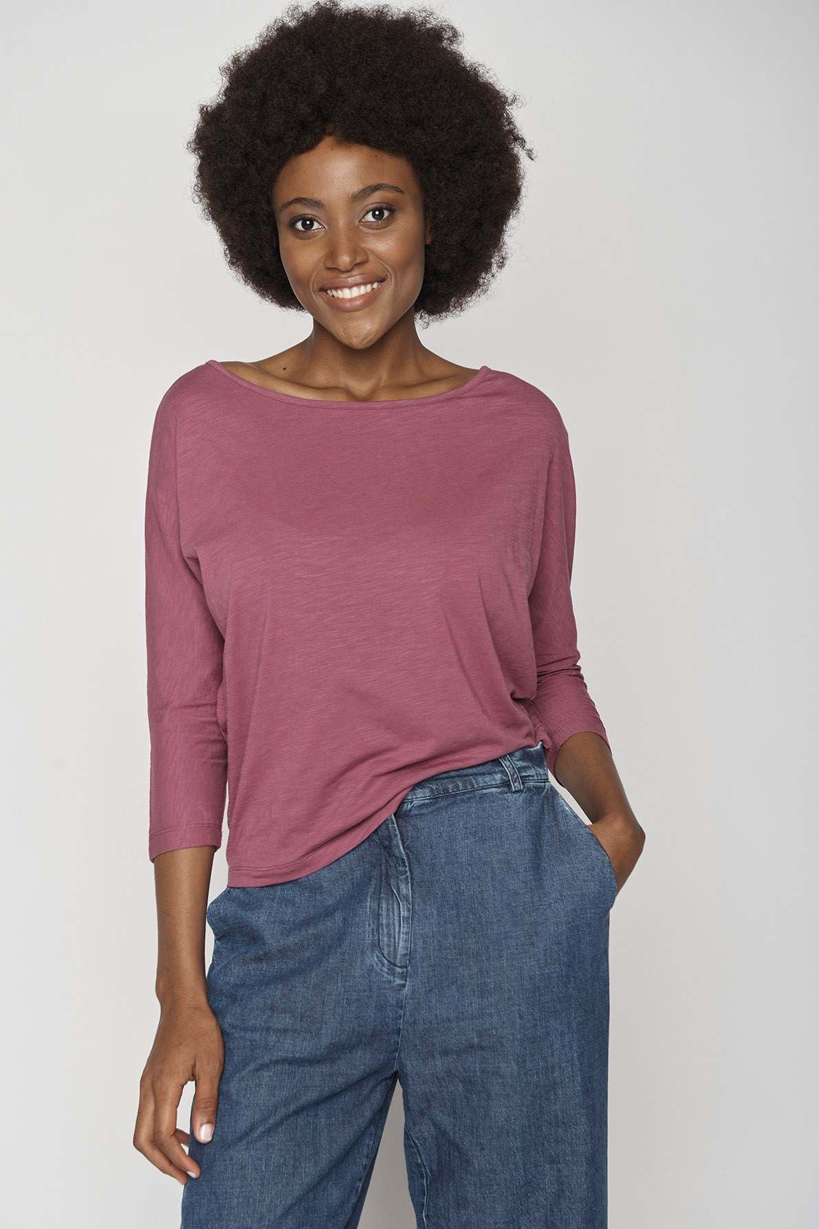 Greenbomb Basic Simper Longsleeve Top - Mauve-Womens-Ohh! By Gum - Shop Sustainable