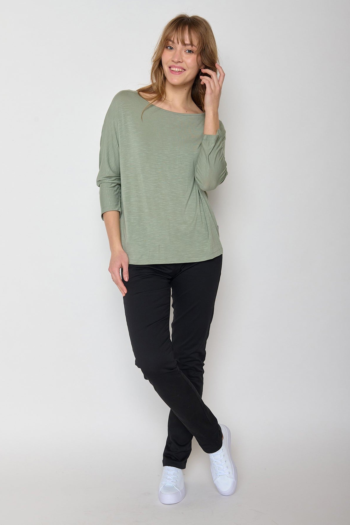 Greenbomb Basic Simper Longsleeve Top - Pale Green-Womens-Ohh! By Gum - Shop Sustainable