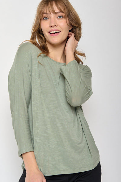 Greenbomb Basic Simper Longsleeve Top - Pale Green-Womens-Ohh! By Gum - Shop Sustainable