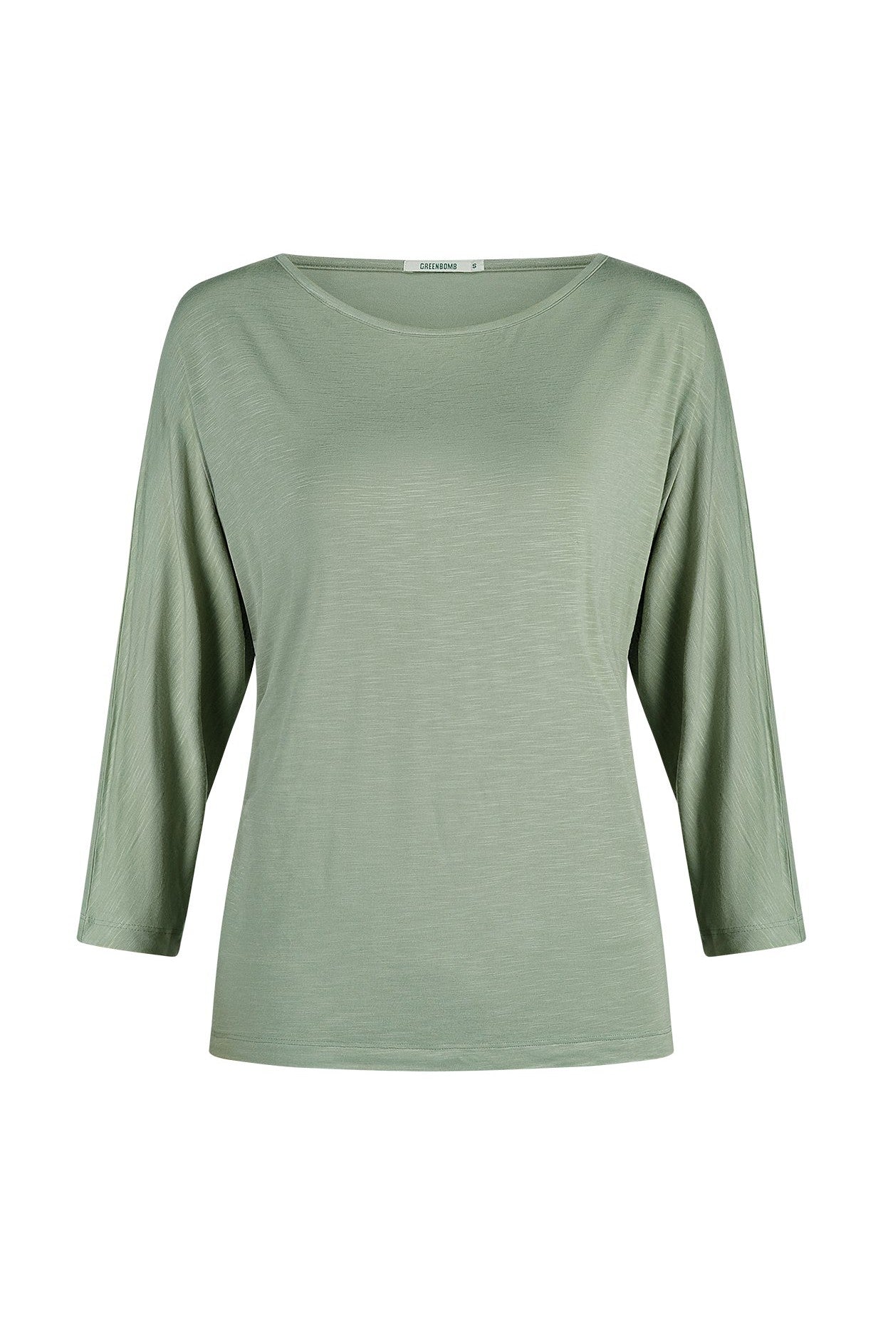 Greenbomb Basic Simper Longsleeve Top - Pale Green-Womens-Ohh! By Gum - Shop Sustainable