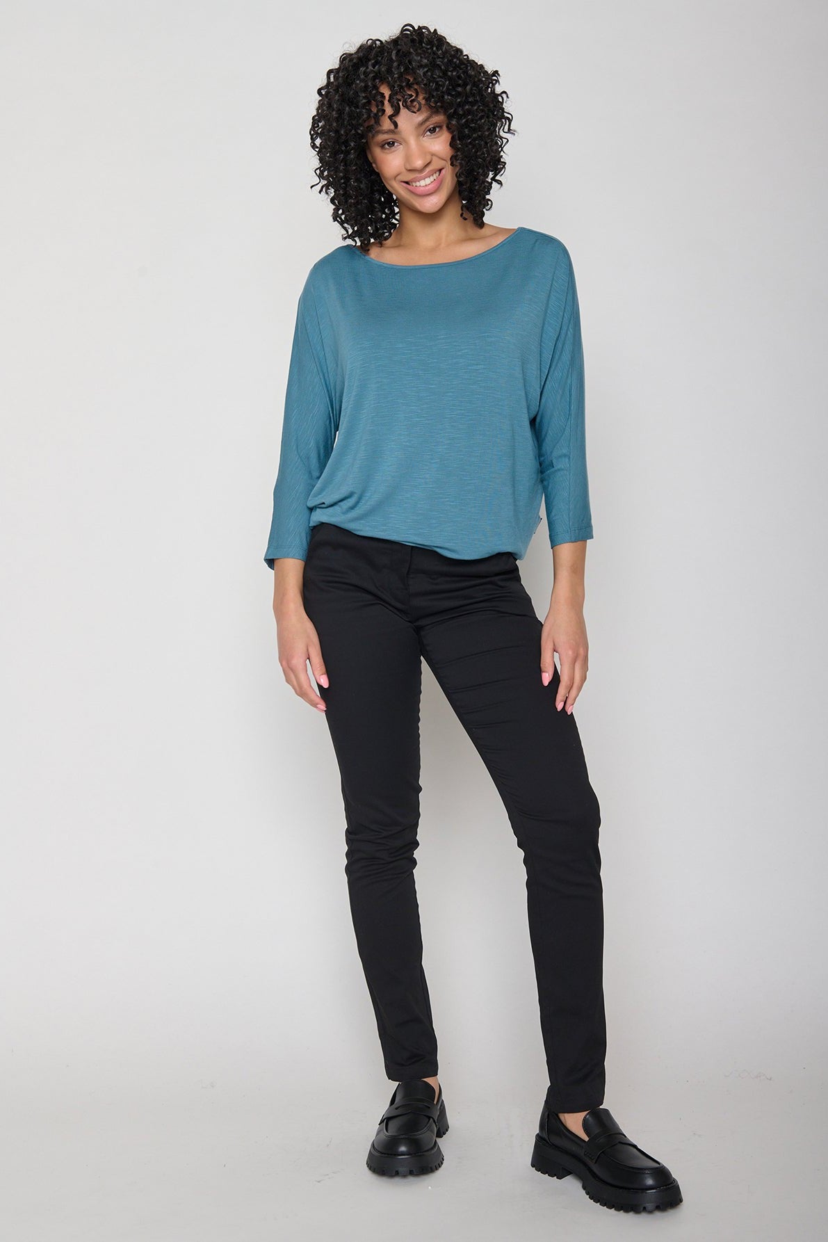 Greenbomb Basic Simper Longsleeve Top - Steelblue-Womens-Ohh! By Gum - Shop Sustainable