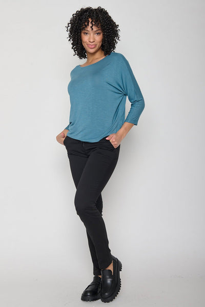 Greenbomb Basic Simper Longsleeve Top - Steelblue-Womens-Ohh! By Gum - Shop Sustainable