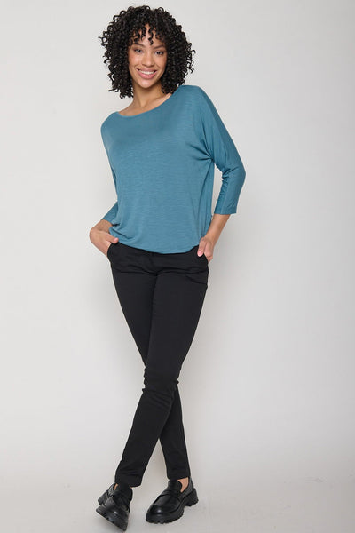 Greenbomb Basic Simper Longsleeve Top - Steelblue-Womens-Ohh! By Gum - Shop Sustainable