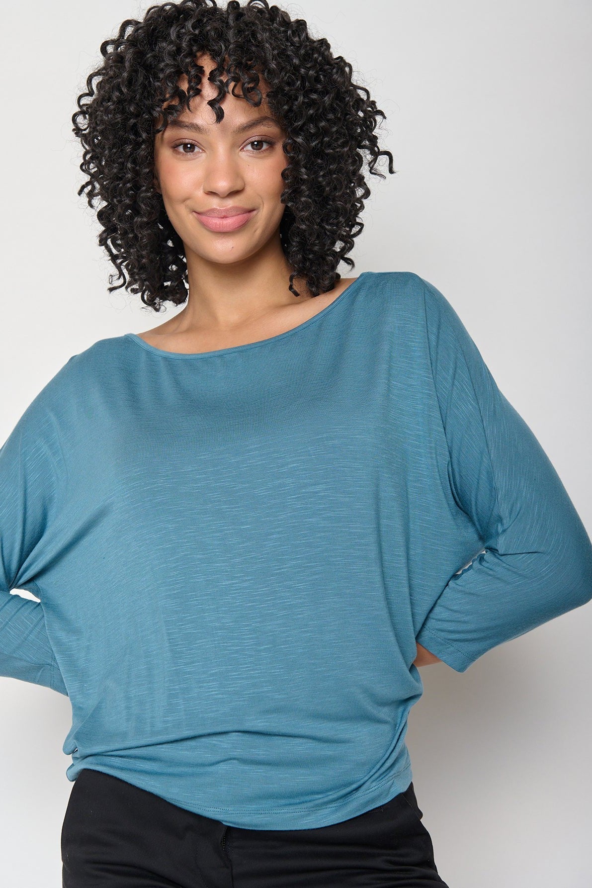 Greenbomb Basic Simper Longsleeve Top - Steelblue-Womens-Ohh! By Gum - Shop Sustainable