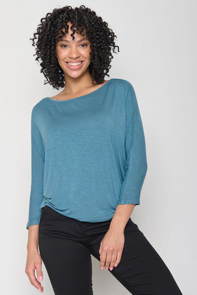 Greenbomb Basic Simper Longsleeve Top - Steelblue-Womens-Ohh! By Gum - Shop Sustainable