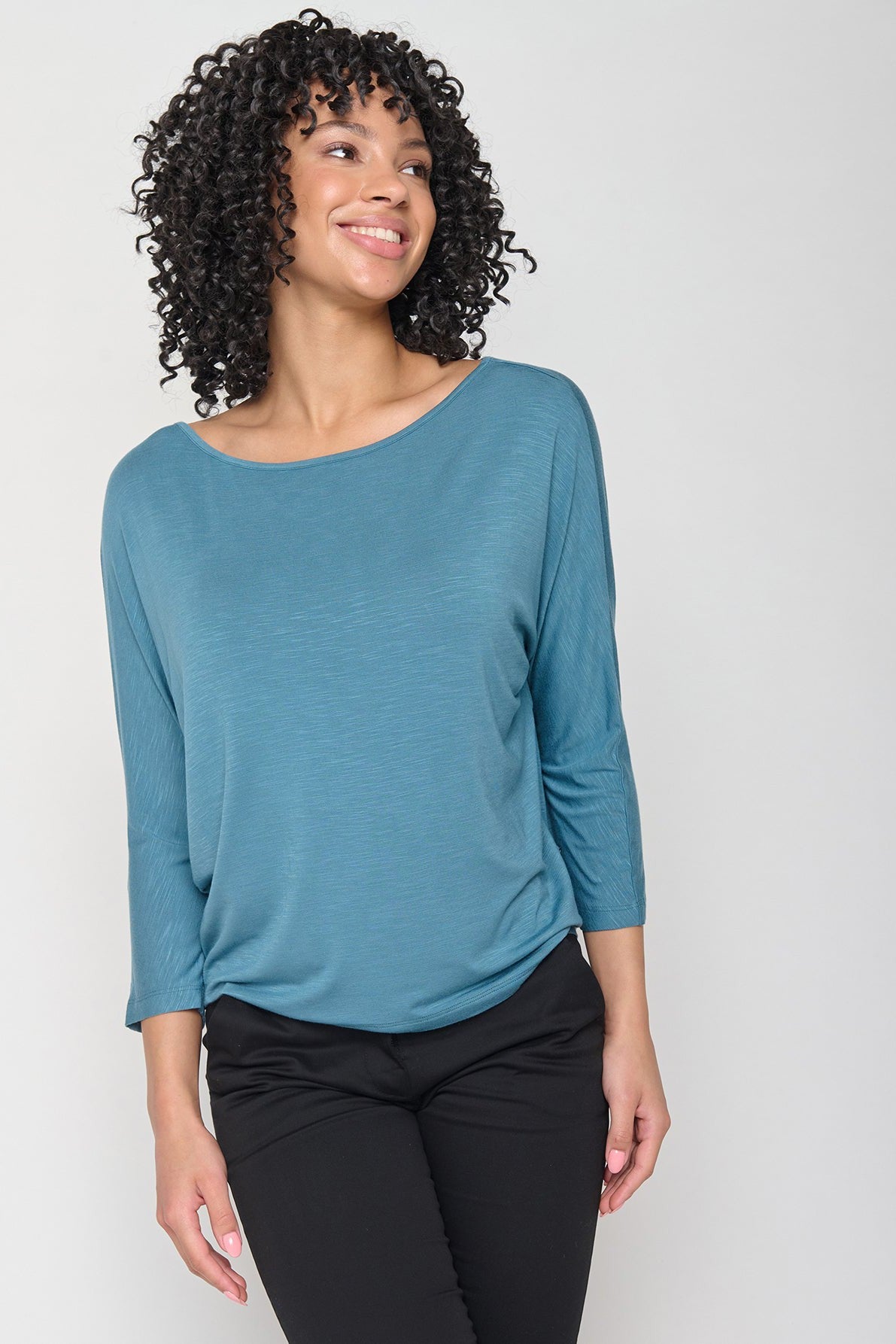 Greenbomb Basic Simper Longsleeve Top - Steelblue-Womens-Ohh! By Gum - Shop Sustainable