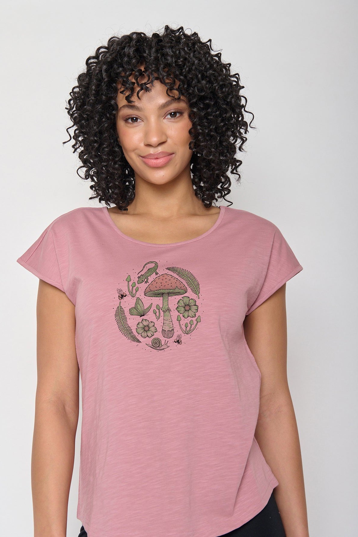 Greenbomb Nature Forest Life (Cool/T-Shirt/GOTS) | Old Rose-Womens-Ohh! By Gum - Shop Sustainable