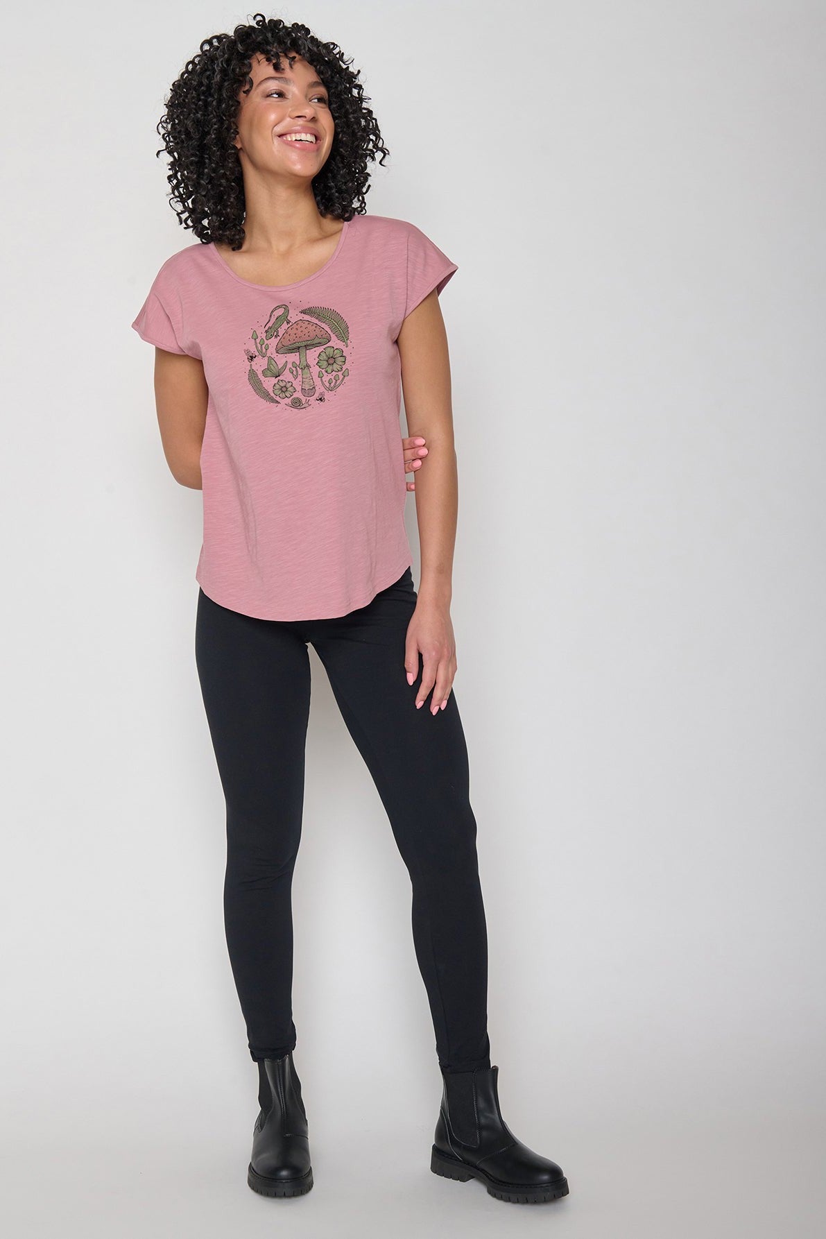 Greenbomb Nature Forest Life (Cool/T-Shirt/GOTS) | Old Rose-Womens-Ohh! By Gum - Shop Sustainable