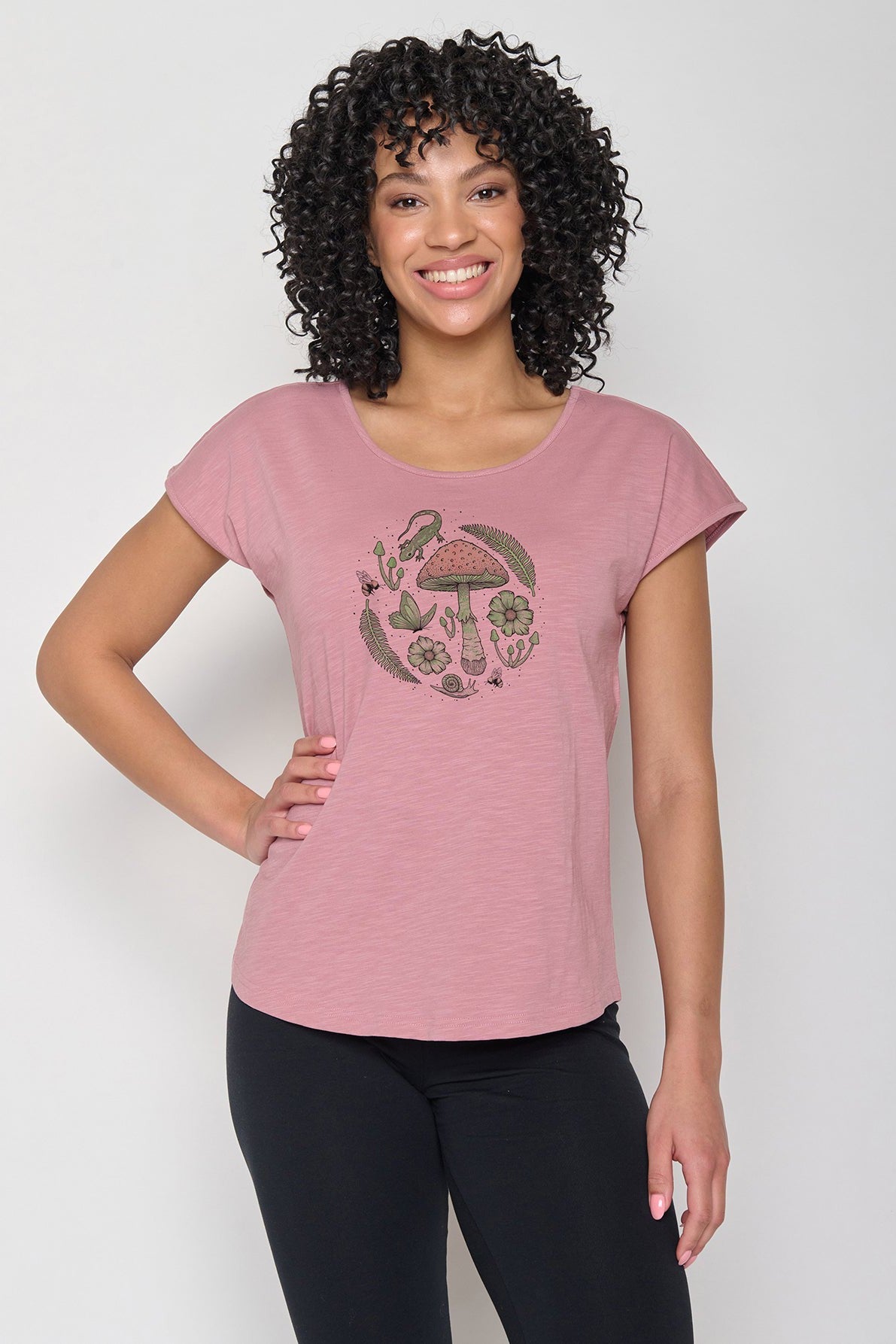 Greenbomb Nature Forest Life (Cool/T-Shirt/GOTS) | Old Rose-Womens-Ohh! By Gum - Shop Sustainable