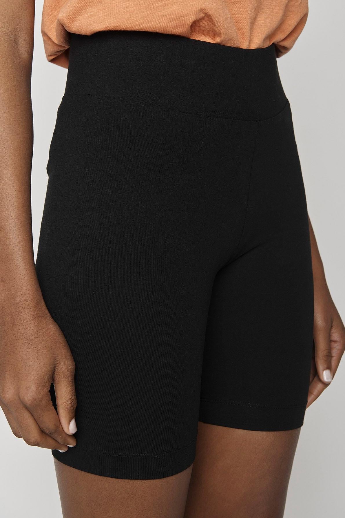 Side of black bicycle shorts