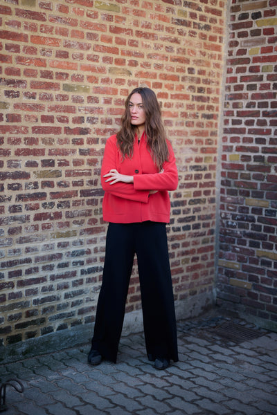Henriette Steffensen Black Fold Down Waist Pants