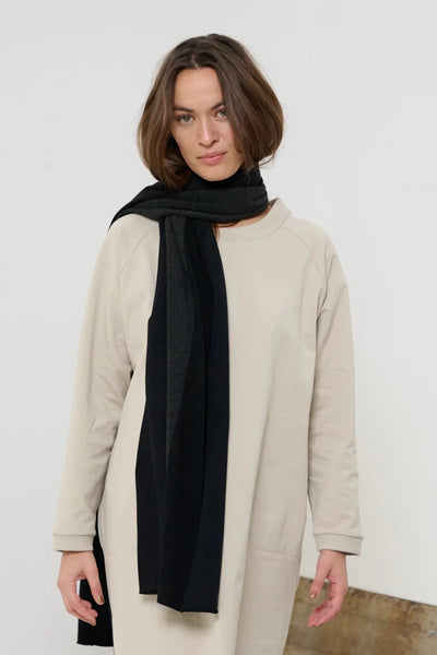 Henriette Steffensen Black Scarf No Waste-Womens-Ohh! By Gum - Shop Sustainable