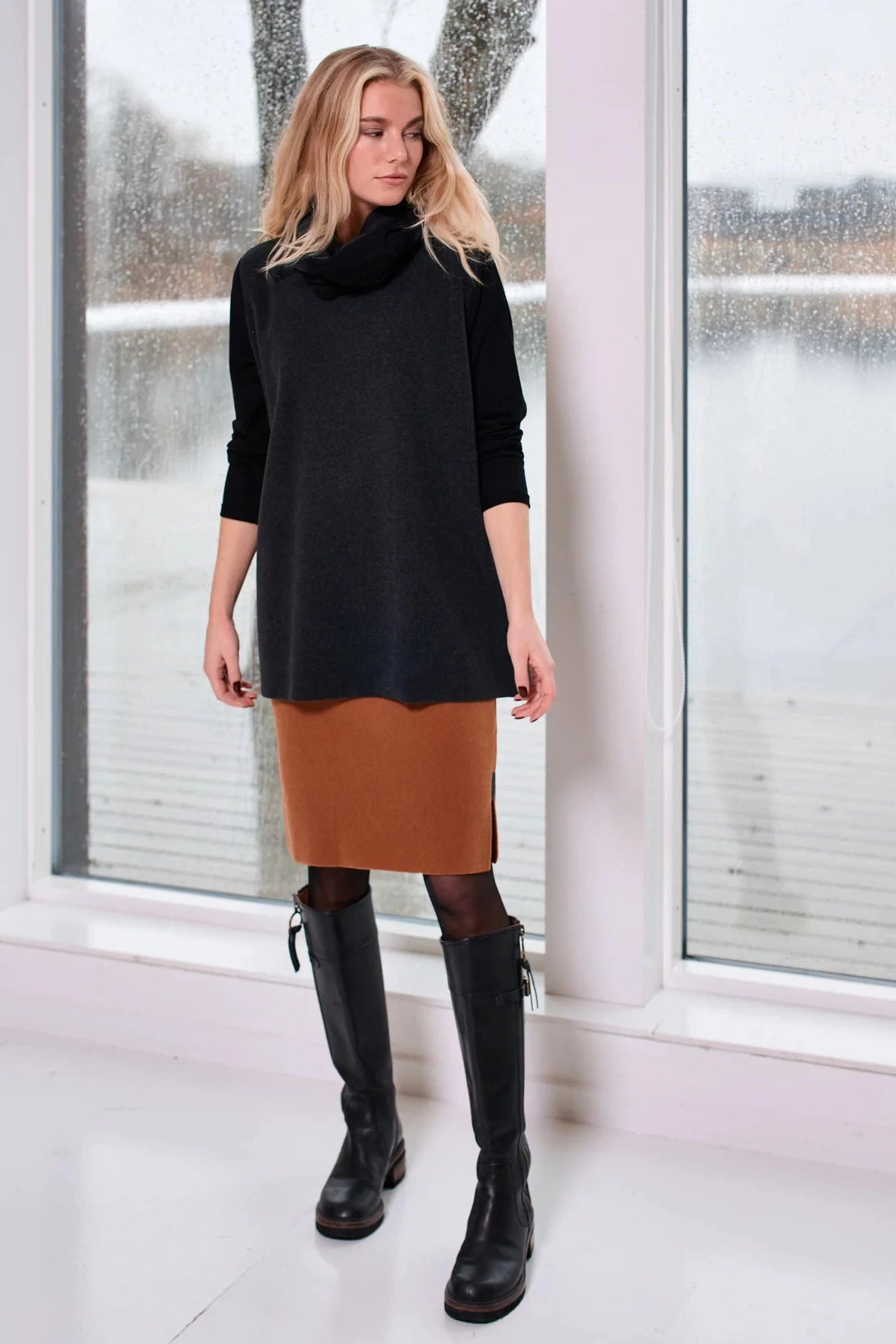Henriette Steffensen Blouse Mix in Black/Soft Black-Womens-Ohh! By Gum - Shop Sustainable