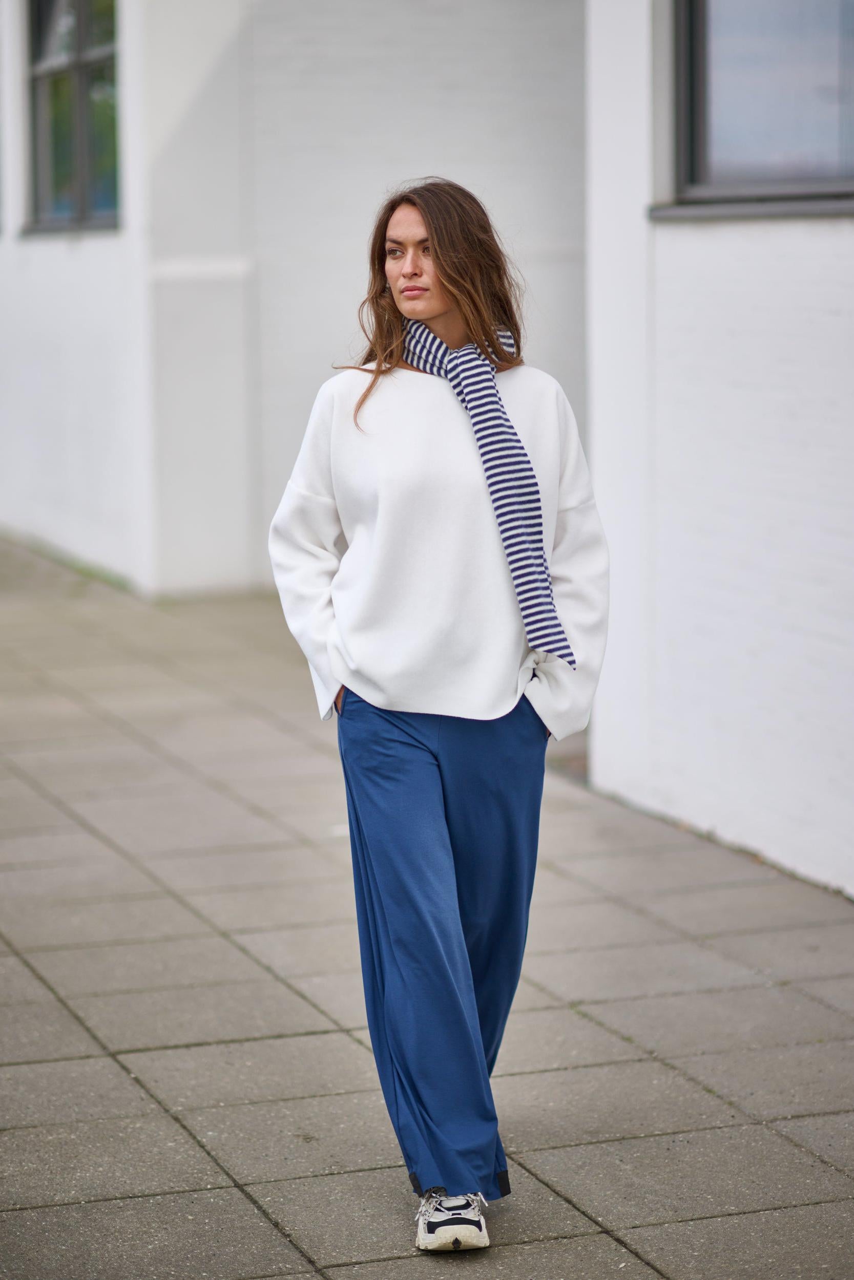 Henriette Steffensen Blue No Waste Flare Trousers Long-Womens-Ohh! By Gum - Shop Sustainable