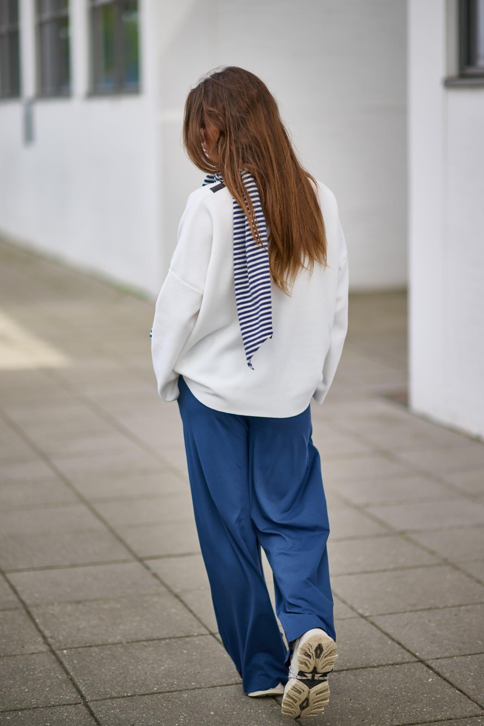 Henriette Steffensen Blue No Waste Flare Trousers Long-Womens-Ohh! By Gum - Shop Sustainable