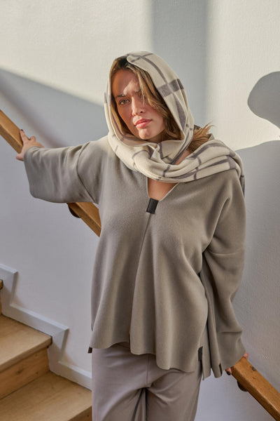 Henriette Steffensen Clan Print Kit Scarf w/ Hood