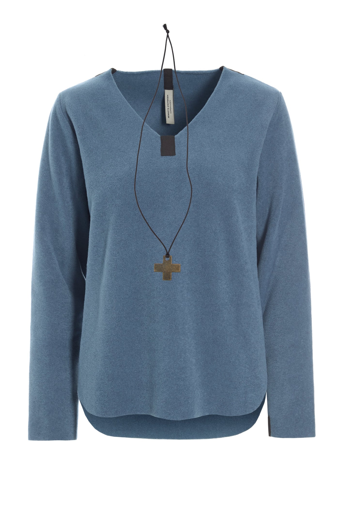 Henriette Steffensen Dusty Blue Blouse & X Necklace-Womens-Ohh! By Gum - Shop Sustainable