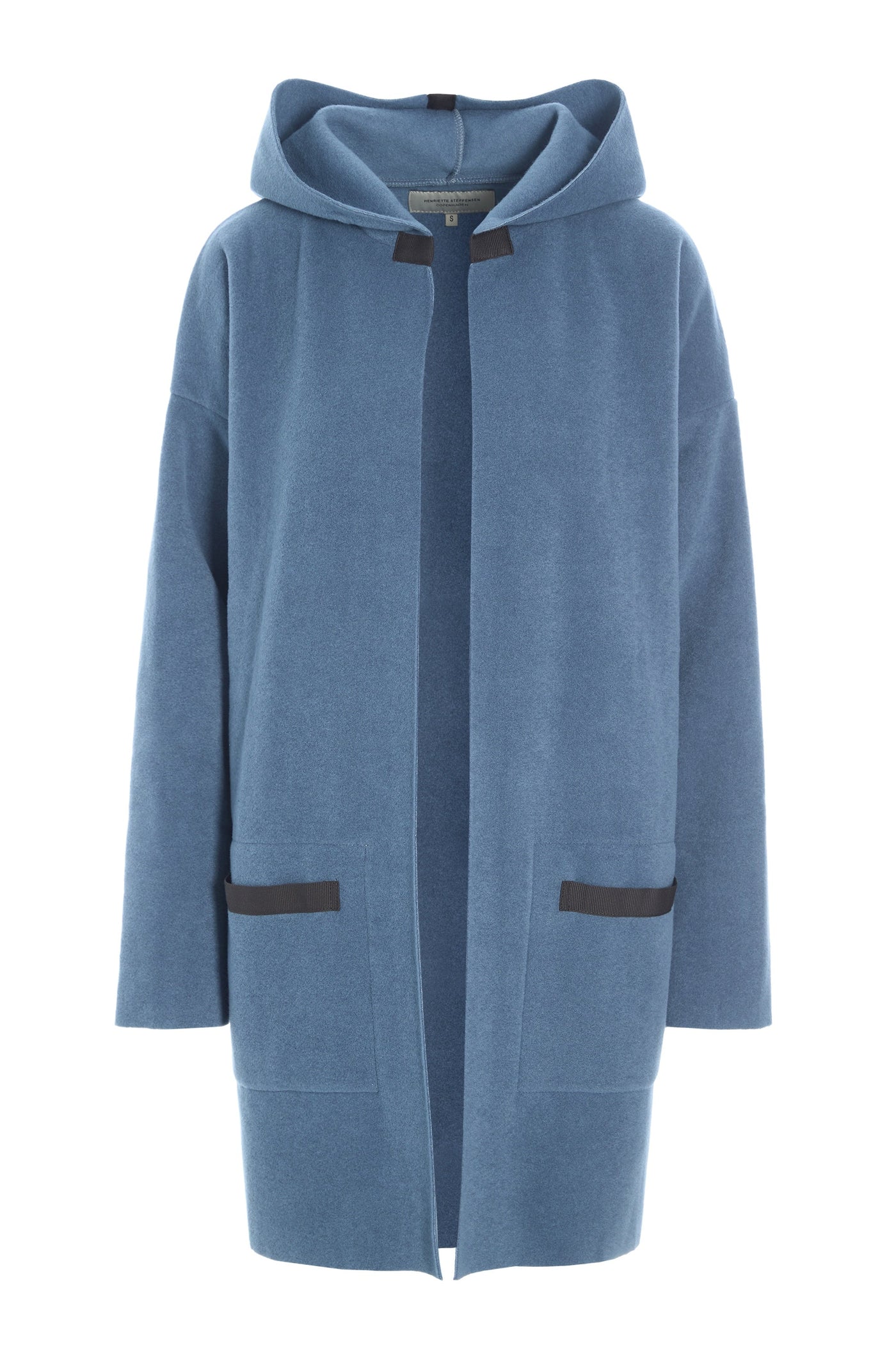 Henriette Steffensen Dusty Blue Cardigan With Hood-Womens-Ohh! By Gum - Shop Sustainable