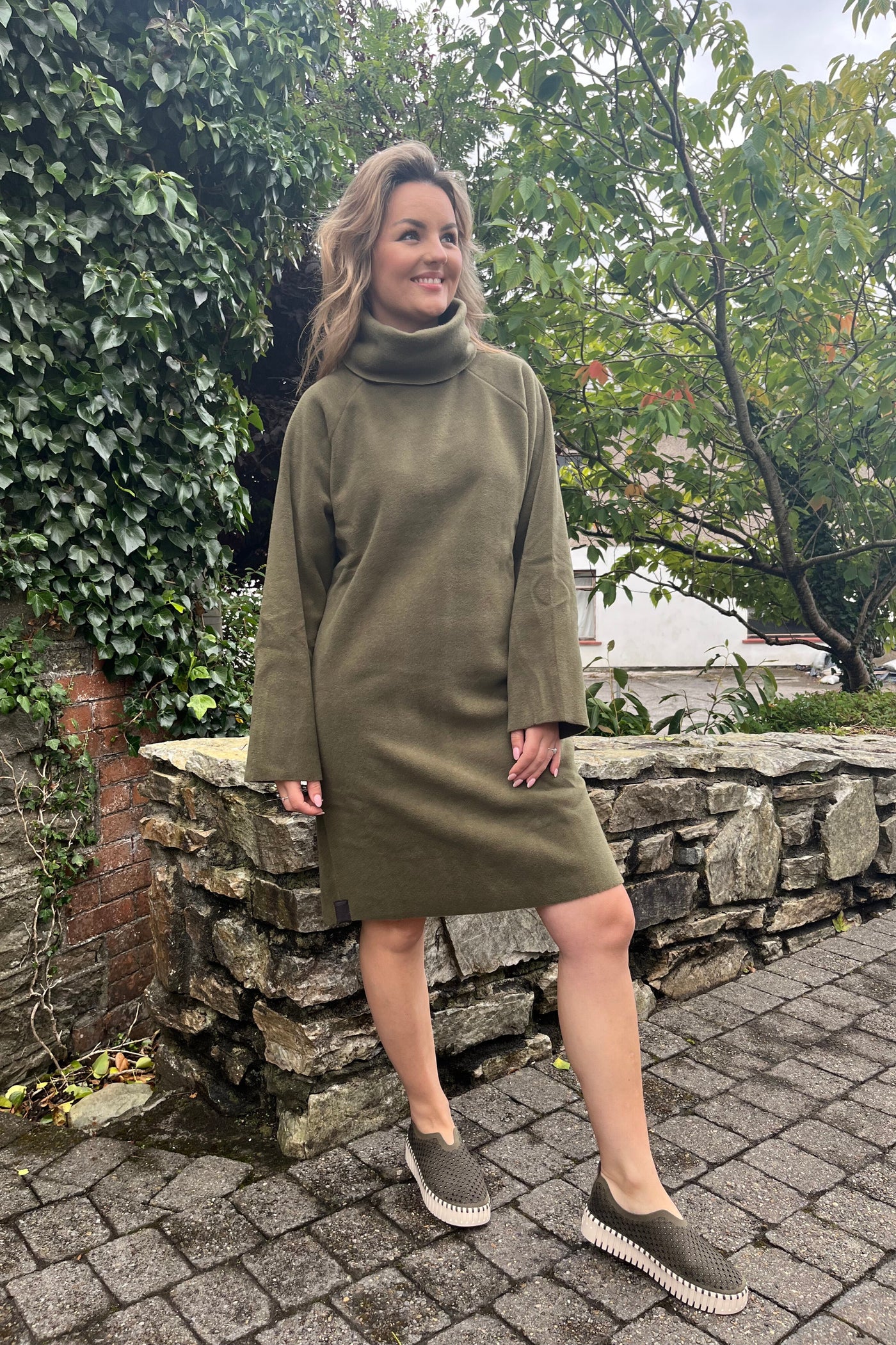 Henriette Steffensen Fleece Dress in Moss-Womens-Ohh! By Gum - Shop Sustainable