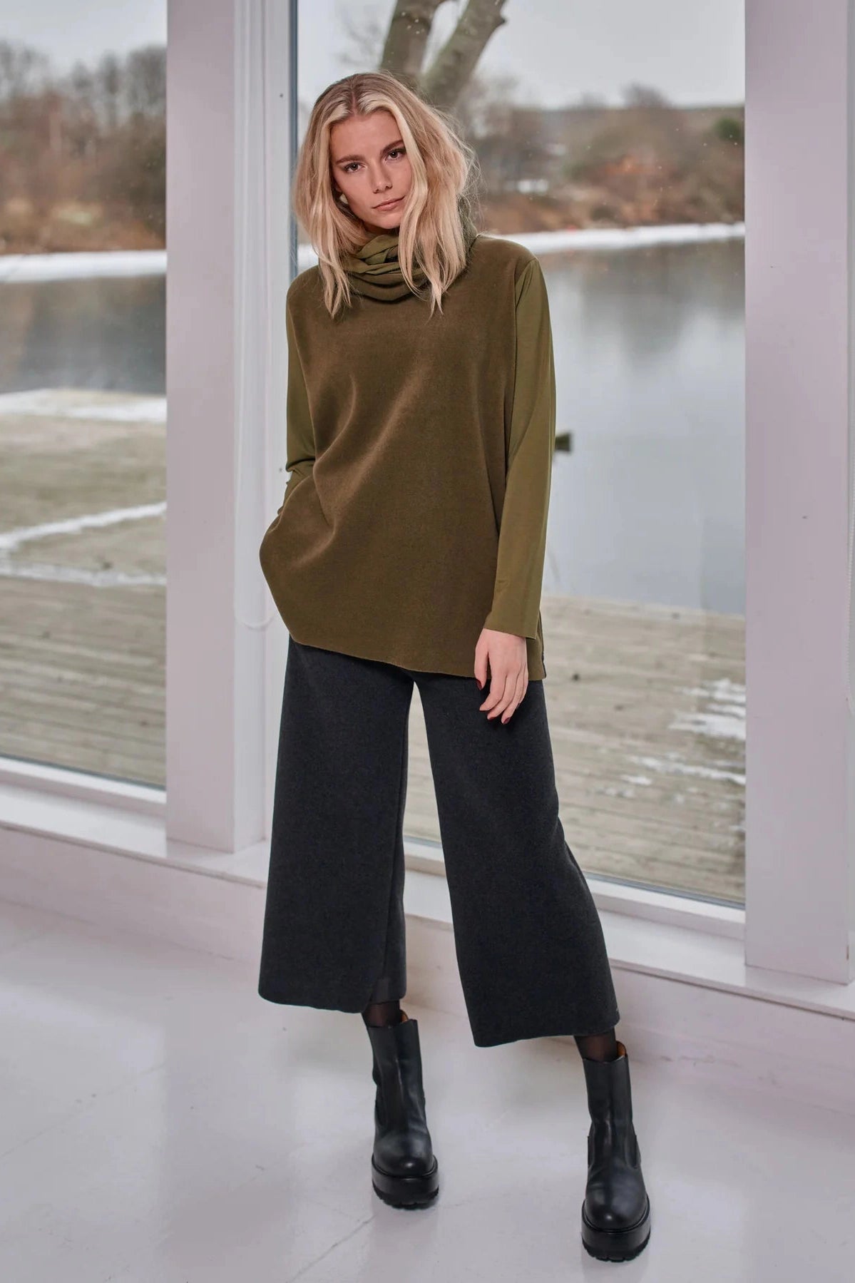 Henriette Steffensen Fleece Trousers in Soft Black-Womens-Ohh! By Gum - Shop Sustainable