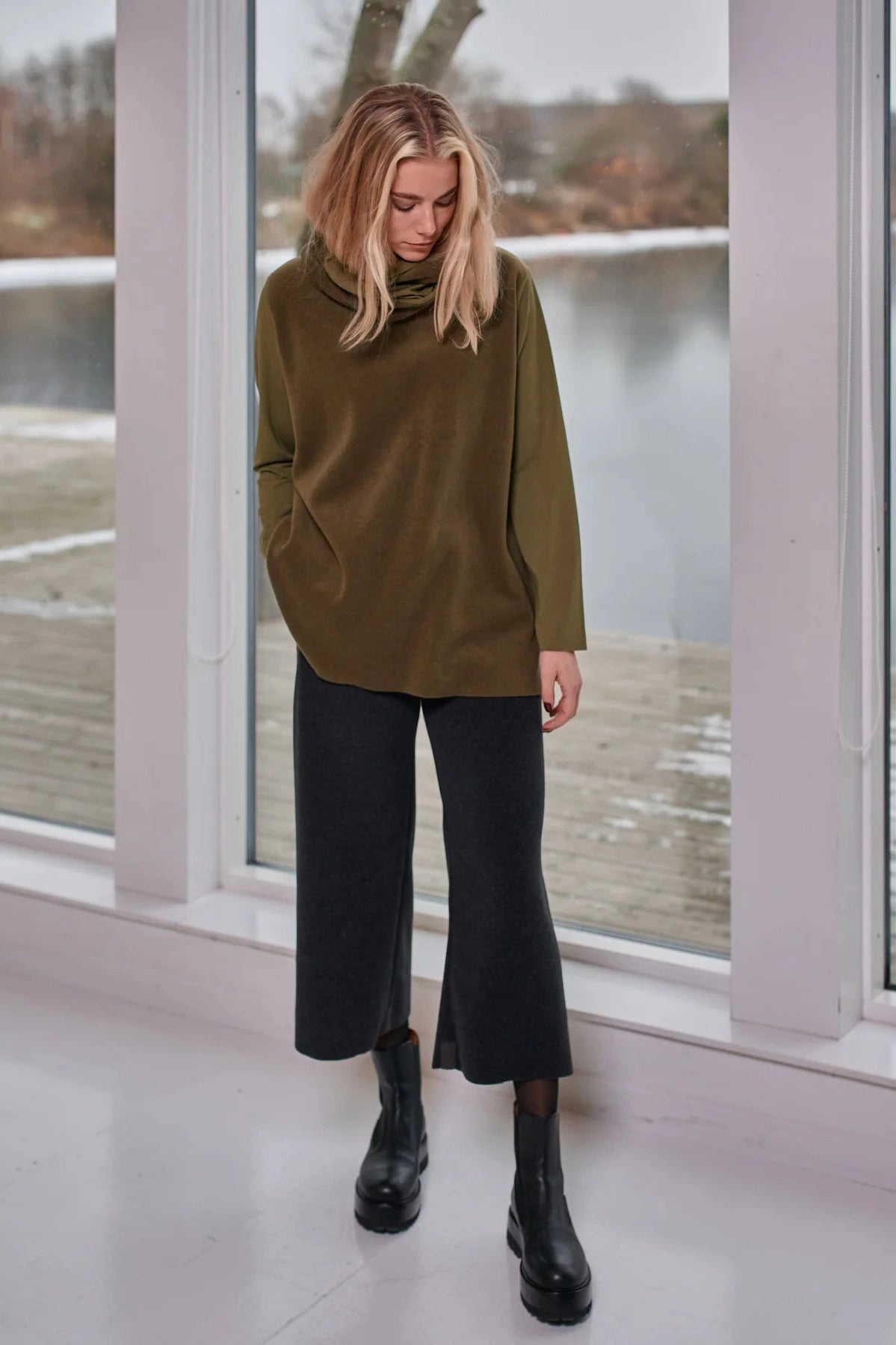 Henriette Steffensen Fleece Trousers in Soft Black-Womens-Ohh! By Gum - Shop Sustainable