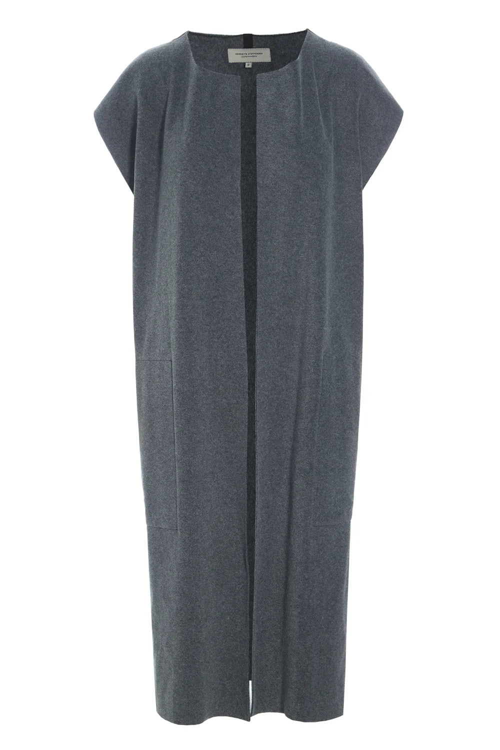 Henriette Steffensen Grey Long Vest-Womens-Ohh! By Gum - Shop Sustainable